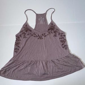 Purple American Eagle embroidered Loose Peplum Top